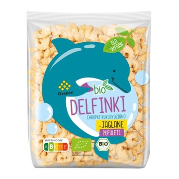 GRANEX CHRUPKI KUKURYDZIANO JAGLANE DELFINKI BIO EKOLOGICZNE 80g