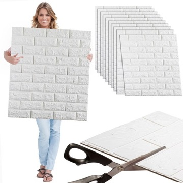 10x TAPETA CEGŁA SAMOPRZYLEPNA DIY NAKLEJKA PANEL ŚCIENNY 3D IMITACJA MUR