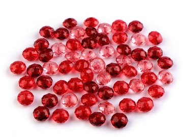 KORALIKI BĄCZEK 6x8mm MIX ok. 100 CZERWONE 20g