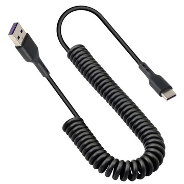 Kabel spiralny USB typu C, kabel USB A do typu C