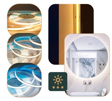 LUSTRO LED 80 cm COB 480 LED/1 m OKRĄGŁE LEDOWE WODOODPORNY ZASILACZ IP67