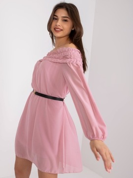 Sukienka Kobieca mini z odkrytymi ramionami pasek