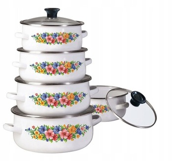 ZESTAW 5 GARNKÓW EMALIOWANYCH