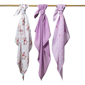 Бамбуковые подгузники Babyono 3 шт. - 70 х 70 см – оттенки фиолетового