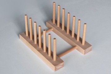 Stojak Organizer Drewniany na Talerze Pokrywki 18 cm