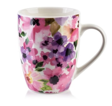 KUBEK PORCELANOWY NA KAWĘ EDDY 360ml WZÓR KWIATY