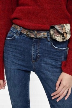 P3G016 ZARA__MI1 SPODNIE JEANS RURKI PRZETARCIA _S