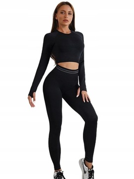 KOMPLET SPORTOWY Top Legginsy Bezszwowe Fitness