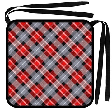 Poduszka na krzesło ogrodowe wodoodporna 40x40 cm z nadrukiem Tartan