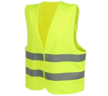 KAMIZELKA ODBLASKOWA OSTRZEGAWCZA ŻÓŁTY ŻÓŁTA 2szt