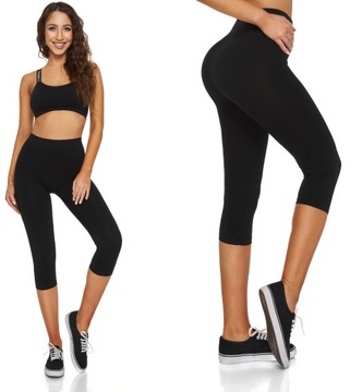 Leginsy sportowe damskie fitness legginsy czarne bezszwowe sportowe kryjące