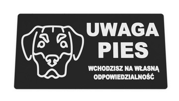 Tabliczka Uwaga Pies Rottweiler Zły Groźny plastik