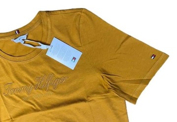 Tommy Hilfiger T-shirt damski bluzka z krótkim rękawem Crest Gold r. L