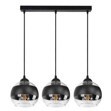 Lampa Wisząca Sufitowa Żyrandol Czarna Szklane Kule Black Belt BZ3 LED E27