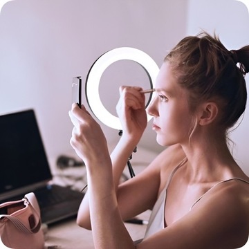 СВЕТОДИОДНАЯ КОЛЬЦЕВАЯ ЛАМПА 80 Вт ШТАТИВ 220 СМ КОЛЬЦО 30 СМ Макияж YouTube TikTok