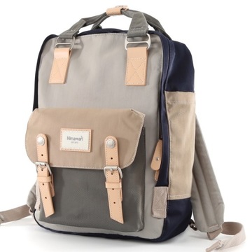 Plecak do samolotu Himawari HM188L na laptopa 13,3 14,1 szaro-kawowo-granat