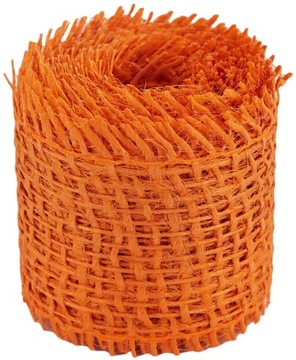 Taśma jutowa wstążka jutowa pomarańczowa 4cm 3m