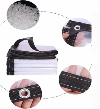 Водонепроницаемый ПРОЗРАЧНЫЙ БРЕЗЕНТ ДЛЯ САДОВОЙ ТЕРРАСЫ С АНТИВОЛОГИЧЕСКИМИ СЕТКАМИ 2х5М