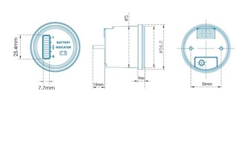 Индикатор заряда аккумулятора 12–48 В.