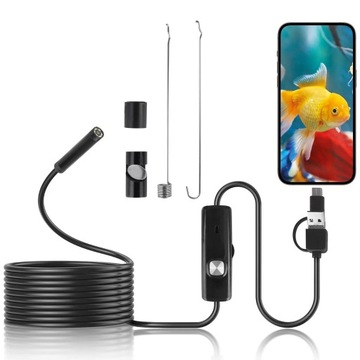 ИНСПЕКЦИОННАЯ КАМЕРА ЭНДОСКОП СВЕТОДИОДНЫЙ USB ДЛЯ ПК ТЕЛЕФОНА FULL HD 1080P IP68