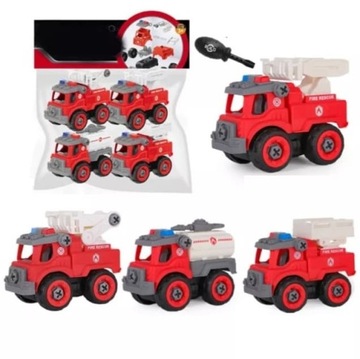 Zestaw Autek do Skręcania Straż Pożarna DIY