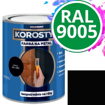 KOROSTYL Farba Bezpośrednio na Rdzę 0.7L Półmat Czarny RAL 9005