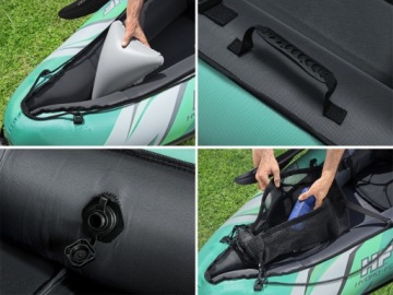 2-местная надувная лодка Bestway Kayak Ventura Elite X2 с веслами Hydro Force 65052