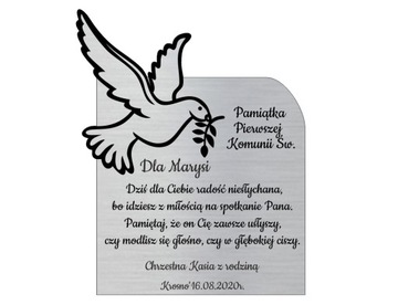 Tabliczka Pamiątka Pierwszej Komunii Św. dedykacja