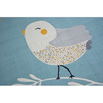 DYWANY ŁUSZCZÓW PASTEL 120x170 PTASZEK blue #B583