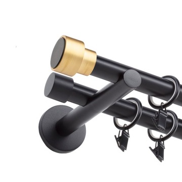 ЧЕРНЫЙ ДВОЙНОЙ МЕТАЛЛИЧЕСКИЙ КАРДИН 19мм 300см УЗОРЫ