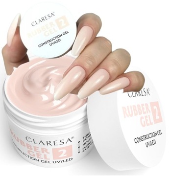CLARESA RUBBER GEL TIKSOTROPIA Z PAMIĘCIĄ CIECZY DO PRZEDŁUŻANIA NR 02 45G