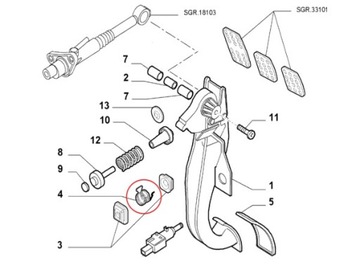ПРУЖИНА ПЕДАЛИ СЦЕПЛЕНИЯ ДЛЯ ALFA ROMEO 159 (05-12)