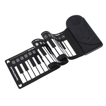 PRZENOŚNA ROLL UP PIANO 49 KLAWISZY ELEKTRONICZNE DLA DZIECI CZARNY