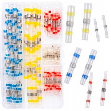 KOSZULKI RURKI TERMOKURCZLIWE Z CYNĄ 120 SZTUK ORGANIZER ZŁĄCZA LUTOWNICZE