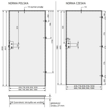 PIANO 30 Дверь Лофт + Фиксированная дверная коробка с ручкой