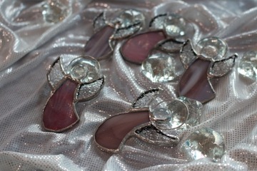 Ангелочки из витражей Тиффани НАБОР из 5 шт. Розовый