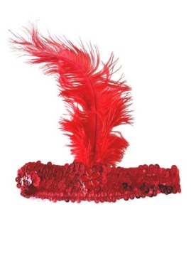 ЛЕНТА С ПЕРО 1920-е, 1930-е, пайетки, кабаре, цветок