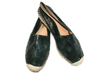 Moda in pelle skórzane damskie espadryle jakość 40