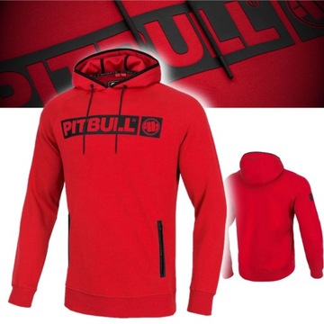 PITBULL WEST COAST BLUZA MĘSKA Z KAPTUREM FALCON HILLTOP 400g CZERWONA M
