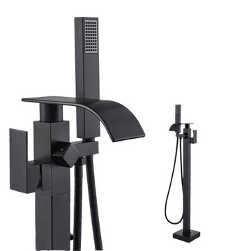 Bateria wannowa czarna Black Mat - Wodospad