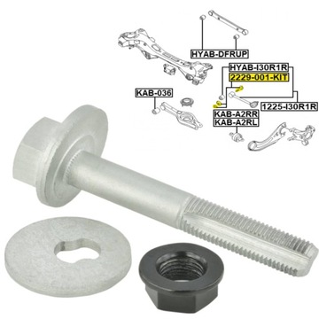 2229-001-KIT ŚRUBA REGULACJI POCHYLENIA KOŁA TYŁ KIA CEED HYUNDAI i30