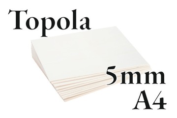 6x Sklejka Topolowa - 5mm – A4 210x148mm - Onlywood