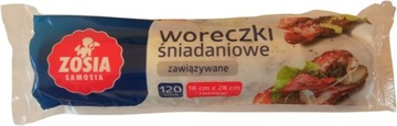 Woreczki śniadaniowe zawiązywane Zosia Samosia 18cm x 28cm 120 sztuk