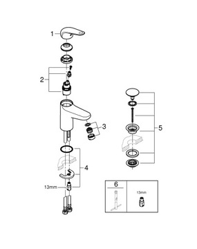 Стоящая батарея Starlight Chrome Grohe Swift 24318001