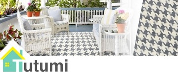 DYWAN 3D PLUSZOWY NA BALKON TARAS PATIO 160x230 CLOVER PEPITKA GREY
