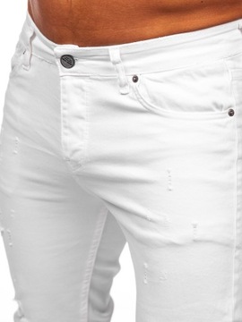 SPODNIE JEANSOWE MĘSKIE SLIM FIT BIAŁE 5876 DENLEY_32/M