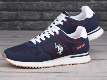 Buty sneakersy męskie, sportowe U.S Polo Assn. DARK BLUE RED