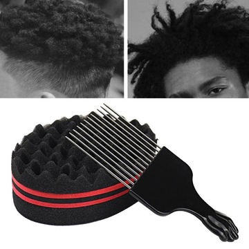 Gąbka do szczotki fryzjerskiej Wave do dredów Afro Twist Curl Coil z małym otworem
