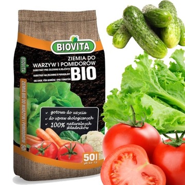 DUŻA ZIEMIA BIO DO WARZYW I POMIDORÓW BIOVITA EKOLOGICZNE PODŁOŻE 50 LITRÓW