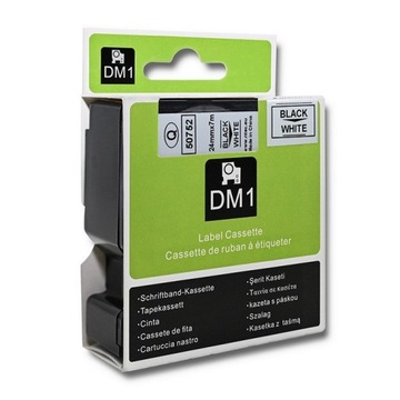 Лента DYMO D1 Qoltec 53713, 53718, 24мм x 7м, белый/черный - профессиональная